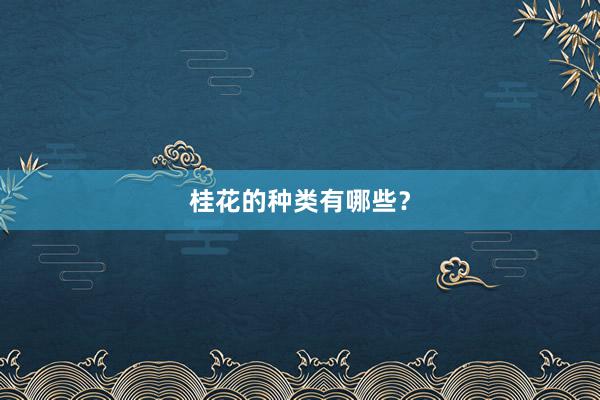 桂花的种类有哪些?
